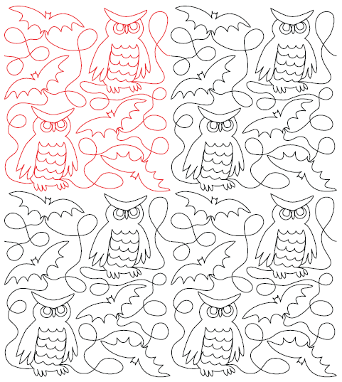 Bats and Owls Digital Quilting Design