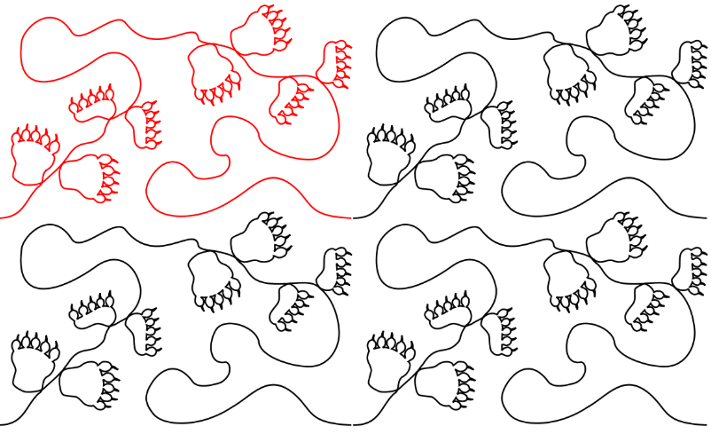 Bear Tracks Digital Quilting Design