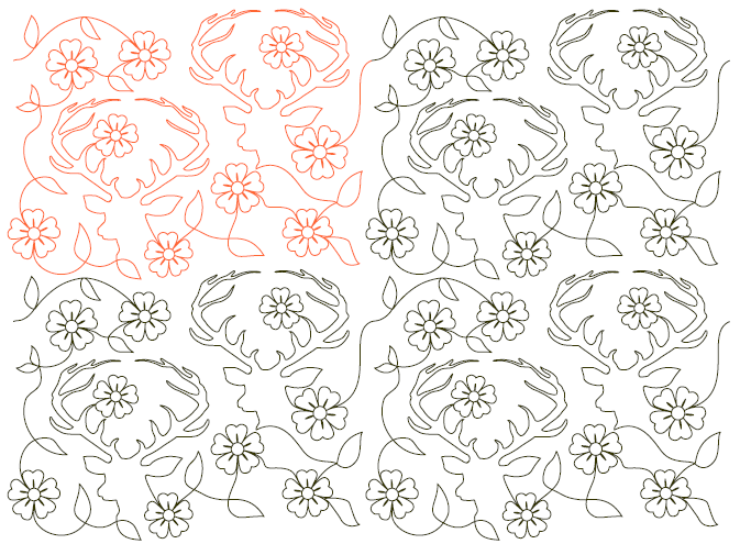 Deer Head Digital Quilting Design