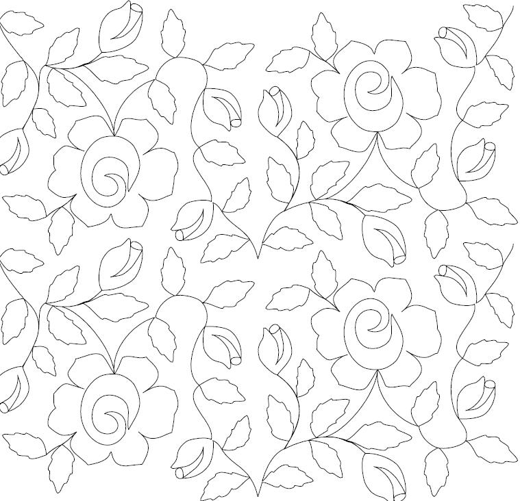 Rose Panto Digital Quilting Design