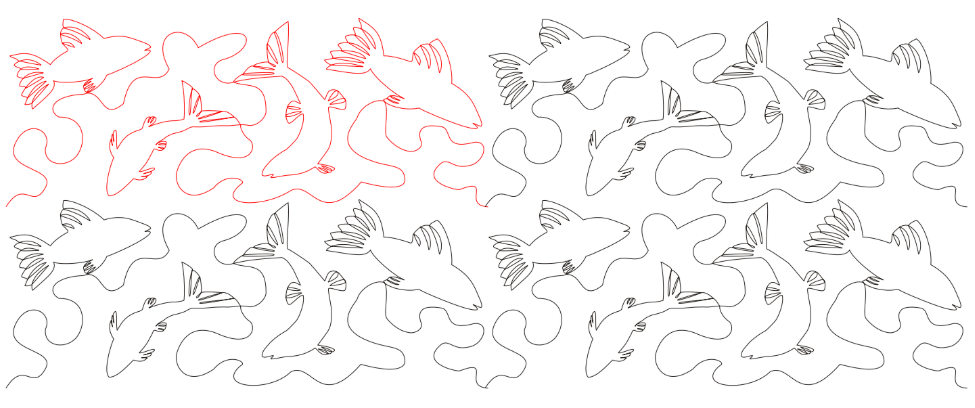 Fish Pond Digital Quilting Design