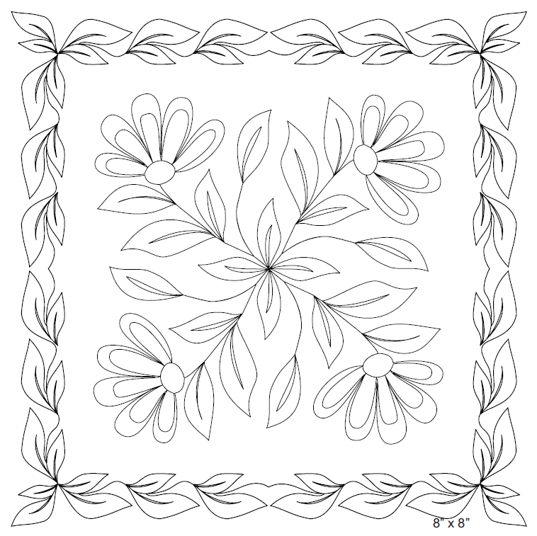 Flowers and Leaves Digital Quilting Design