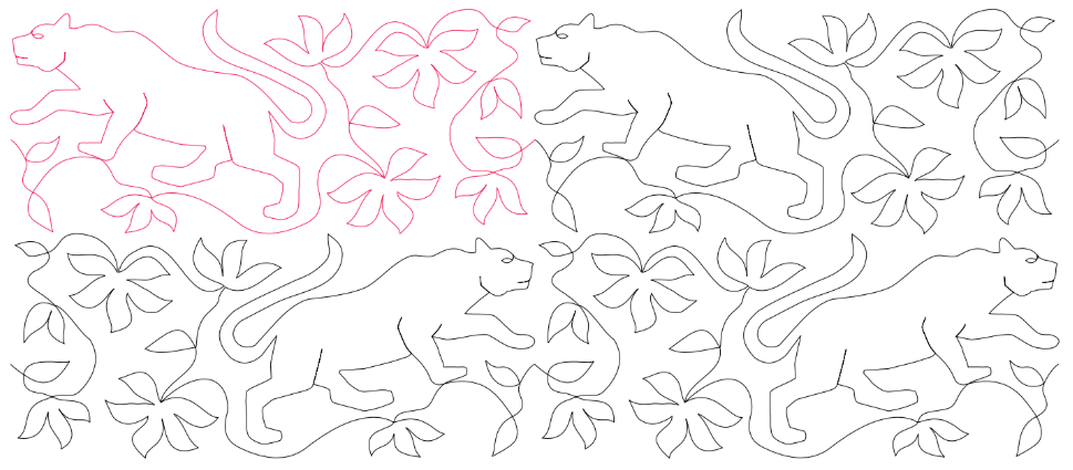Jungle Cat Digital Quilting Design