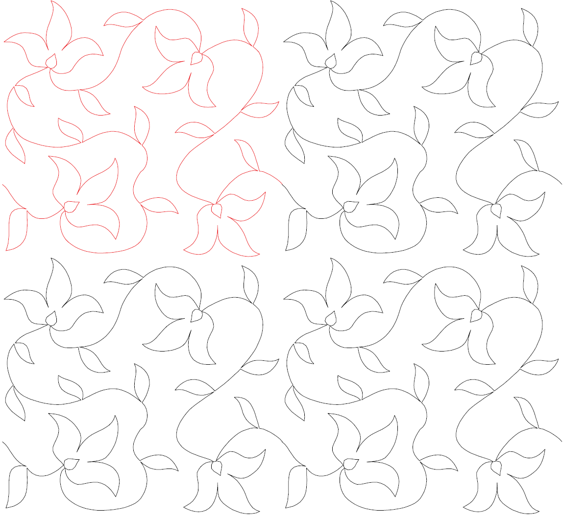 String of Flowers Digital Quilting Design