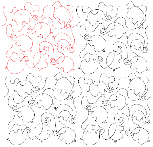 Meandering Elephants Rev Digital Quilting Design