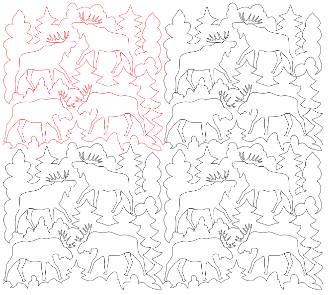Moose Digital Quilting Design
