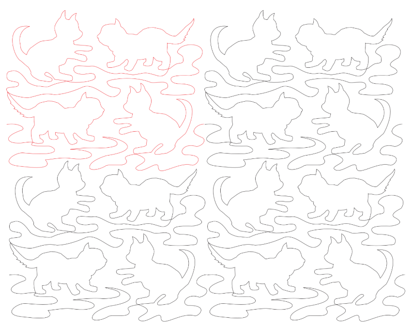 Playful Kittens Digital Quilting Design