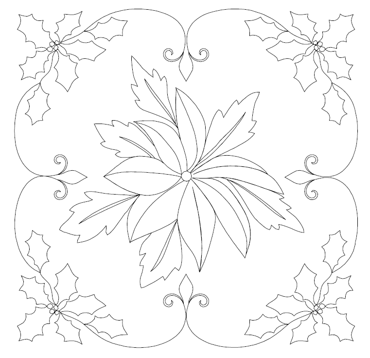 Poinsettia Digital Quilting Design