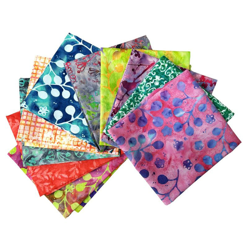 Riley Blake Expressions Batiks Sassy and Tweet Fat Quarter Bundle.