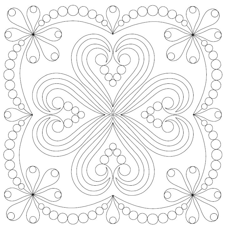 Swirls and Pearls Digital Quilting Design