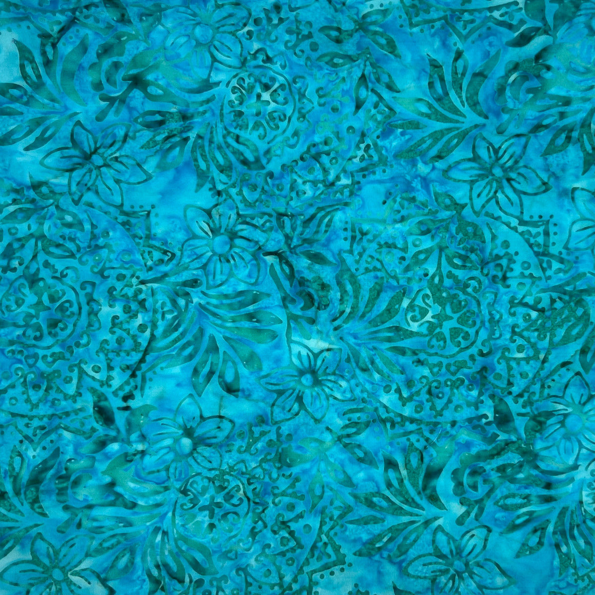 Timeless Treasures - Floral Medallions - Turquoise