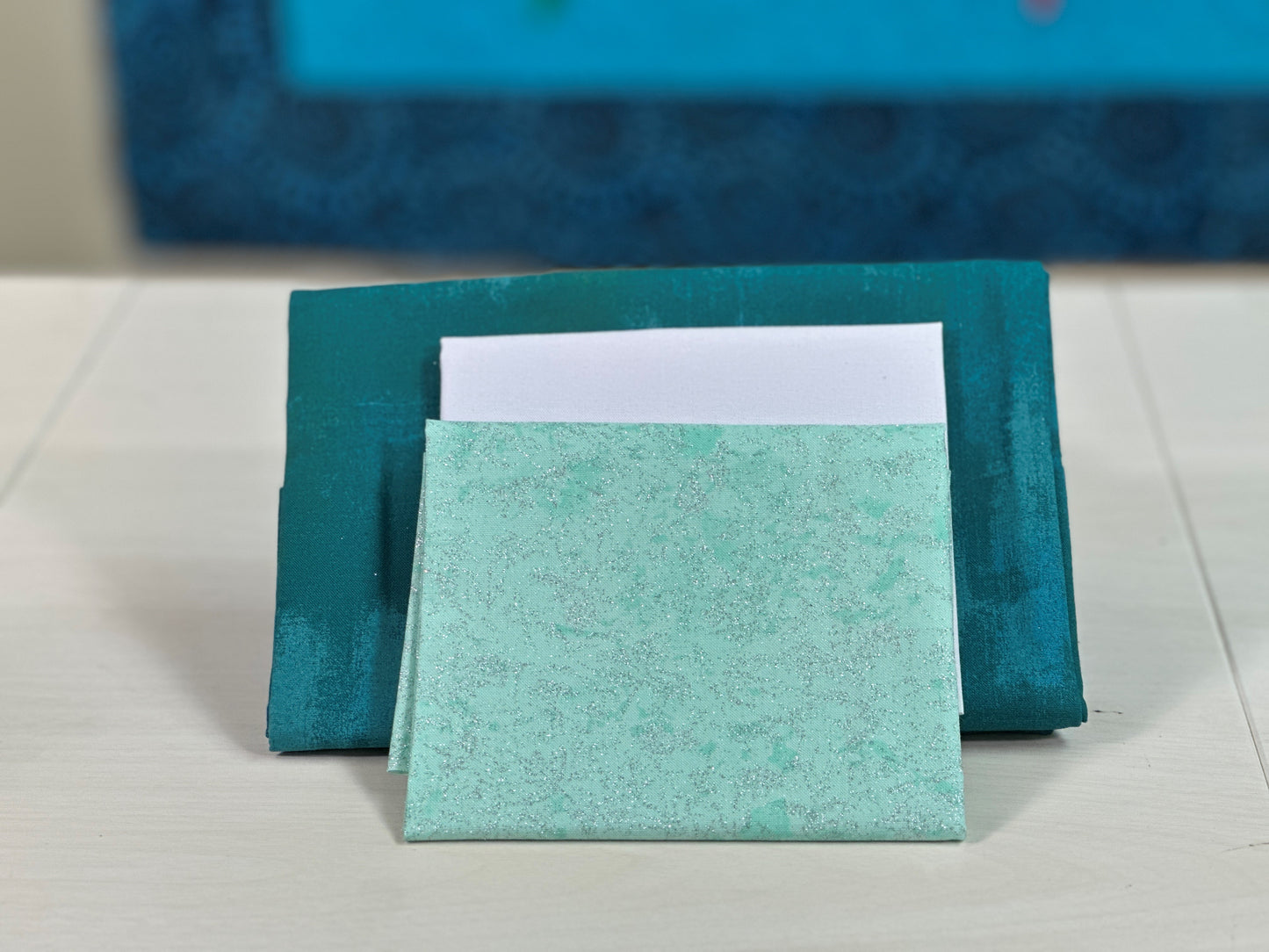 Peppermint Pinwheels Table Runner Kit - Teal Colorway