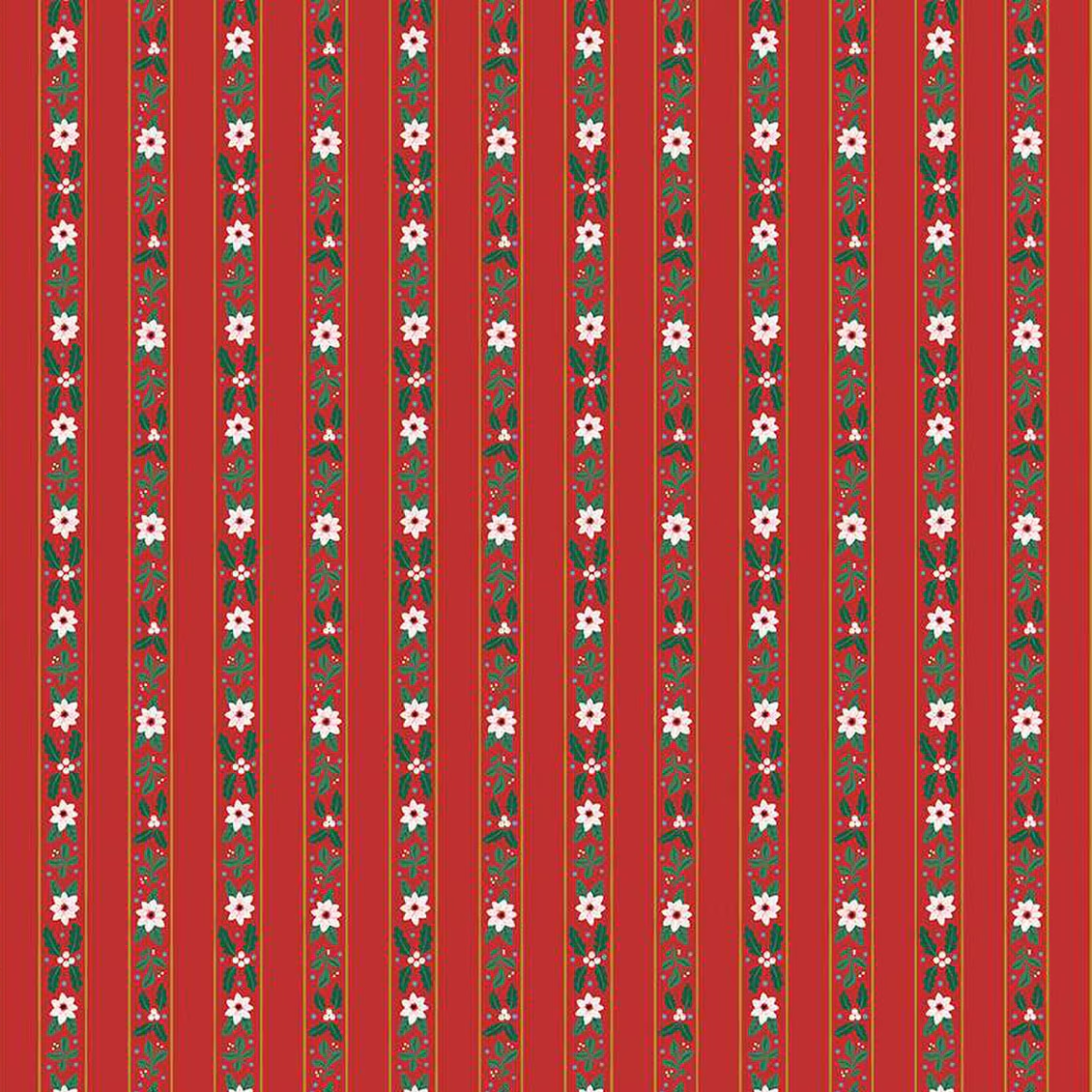 Riley Blake - A Pear-fect Christmas French Stripe Red