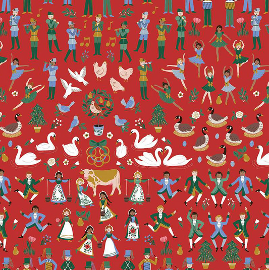Riley Blake - A Pear-fect Christmas Twelfth Day Red