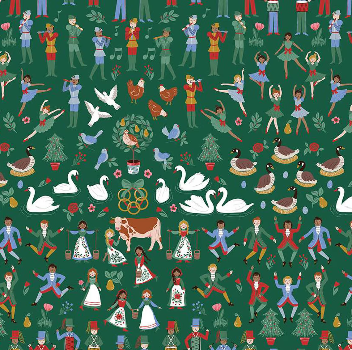 Riley Blake - A Pear-fect Christmas Twelfth Day Green