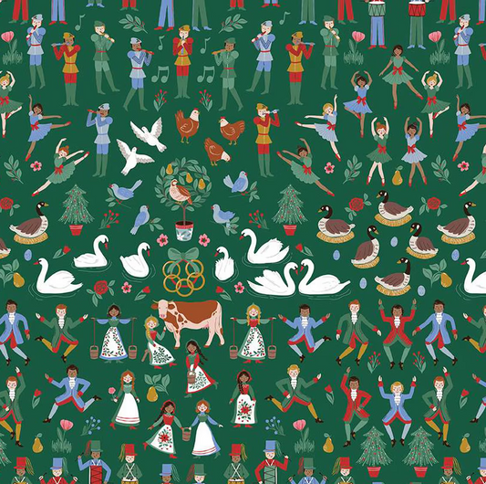 Riley Blake - A Pear-fect Christmas Twelfth Day Green