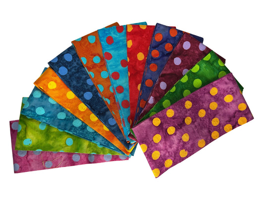 RILEY BLAKE - EXPRESSIONS BATIKS ELEMENTALS POLKA POP - MINI STRIP BUNDLE