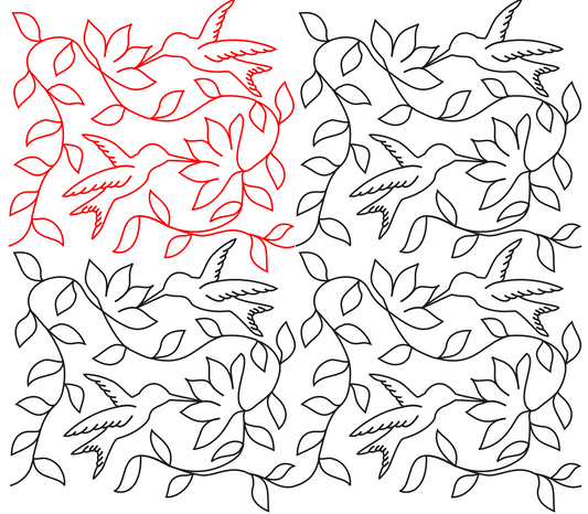 Hummingbird Digital Quilting Design
