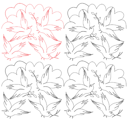 Birds v2 Digital Quilting Design
