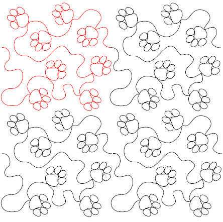 Animal Tracks Digital Quilting Design