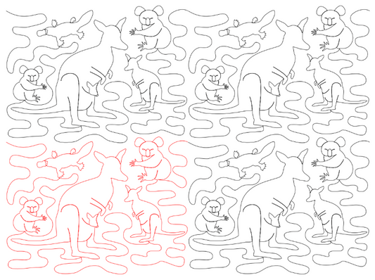 Aussie Animals Digital Quilting Design