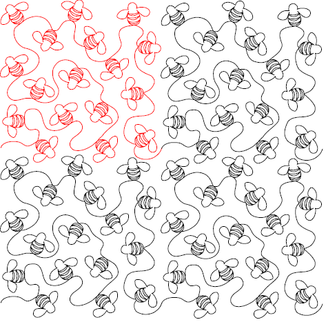 Bumblebees Digital Quilting Design