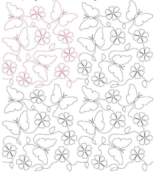 Butterflies and Flowers Digital Quiltiing Desing