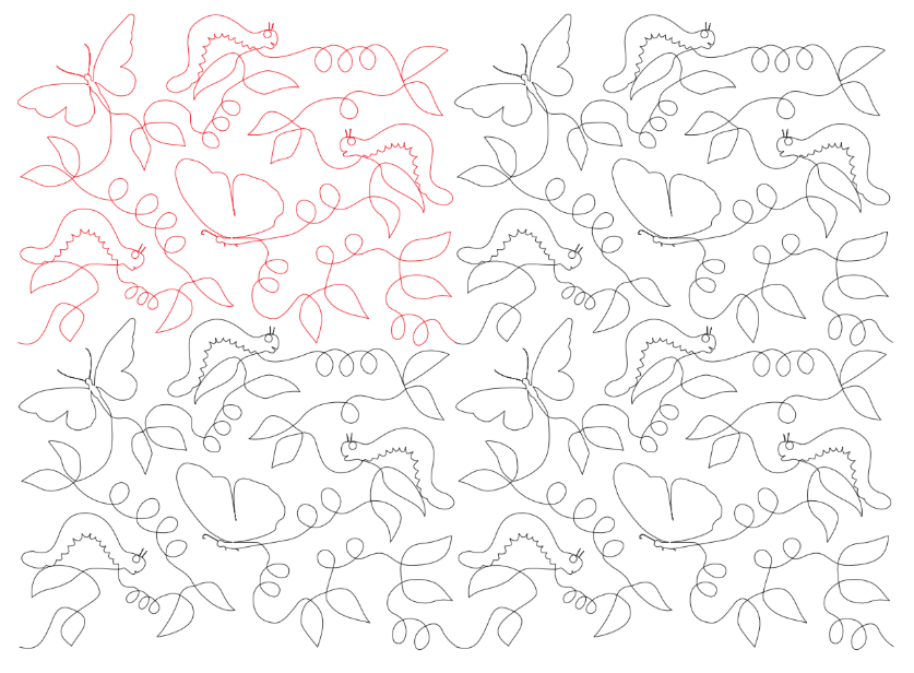 Caterpillars v2 Digital Quilting Design