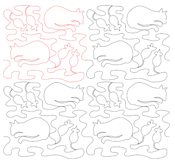Catnap v2 Digital Quilting Design