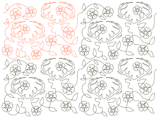 Deer Head Digital Quilting Design