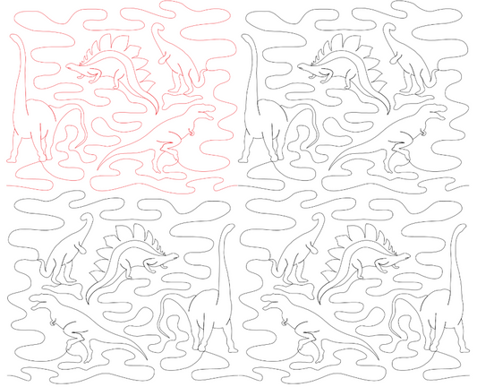 Dinosaurs Digital Quilting Design
