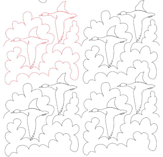 Duck Migration Digital Quilting Design