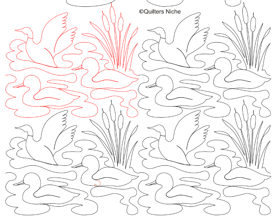 Duck Pond Digital Quilting Design