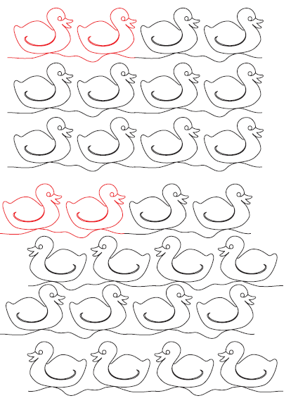 Ducks in a Row Digital Quilting Design