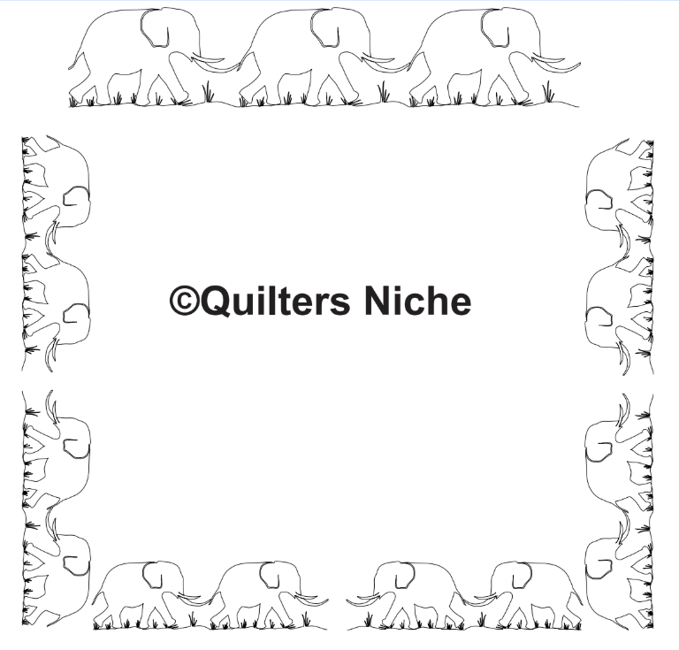 Elephant Border Digital Quilting Design