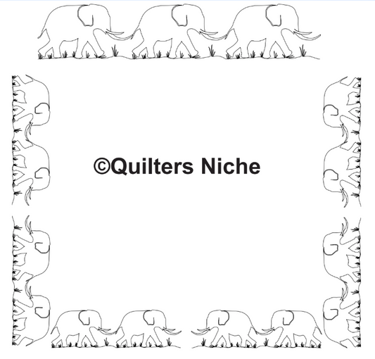 Elephant Border Digital Quilting Design