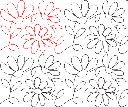 Whimsical Daisies Digital Quilting Design