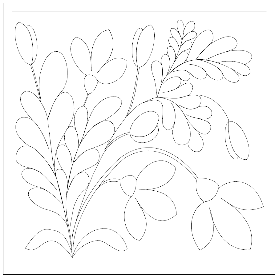 Feathers and Flowers Digital Quilting Design