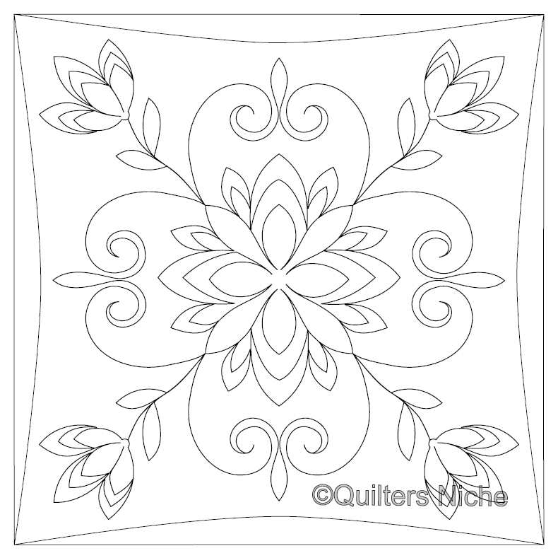 Floral Block Digital Quilting Design
