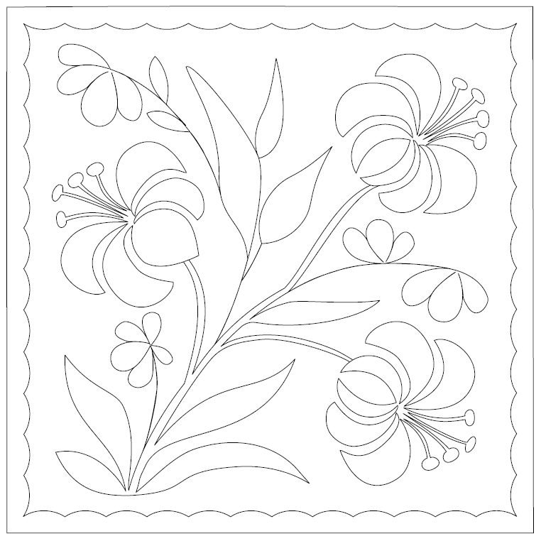 Flowers Digital Quilting Design