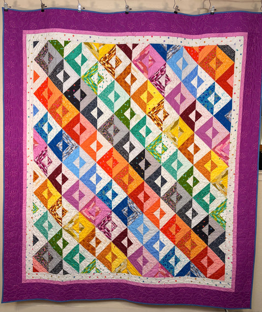 Sample Quilt - STRIP TUBE RAINBOW by Cozy Quilt Designs
