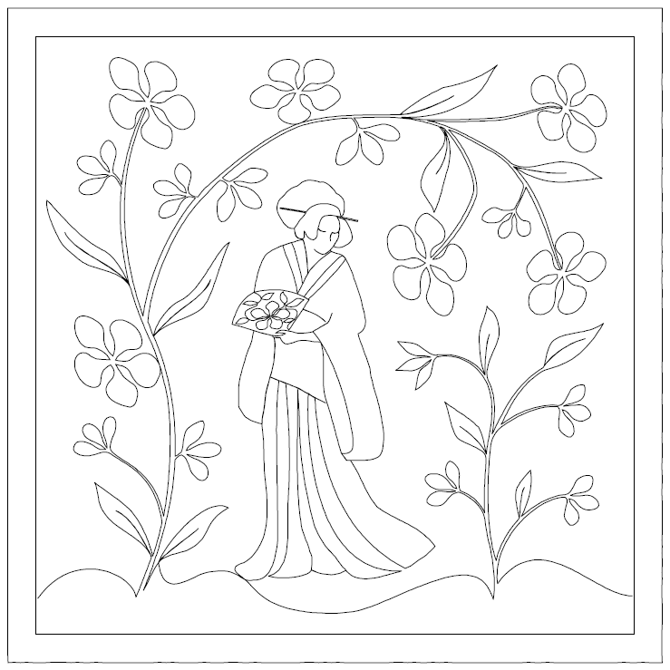 Geisha Digital Quilting Design