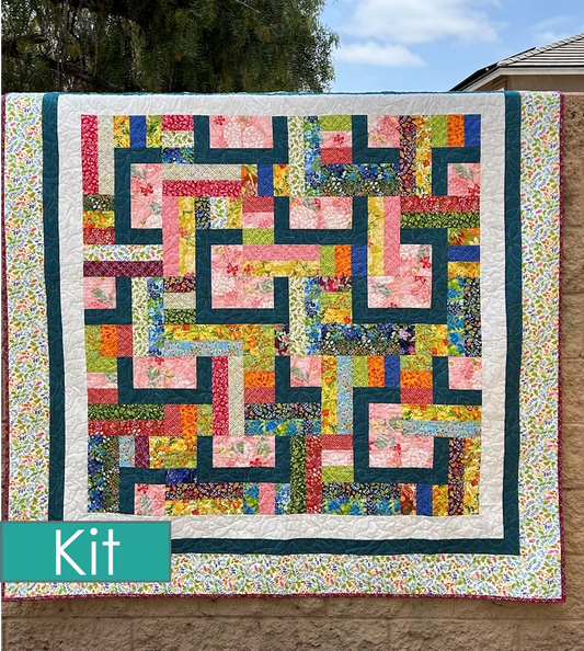 Organized Chaos Quilt Kit-Wild Blossoms - Throw size