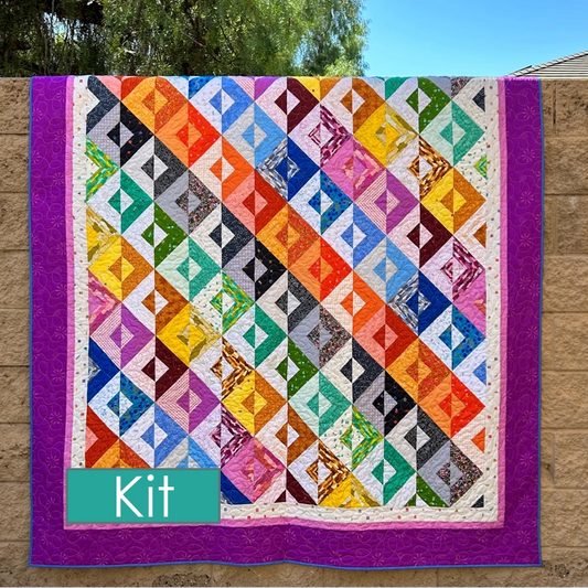 Strip Tube Rainbow Quilt Kit - Sun Print & Skygazing - Throw Size