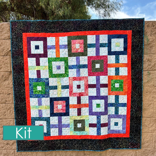 Gridlock Batiks Quilt Kit - Throw Size