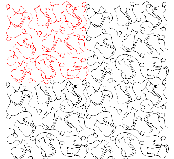 Kittens and String Digital Quilting Design
