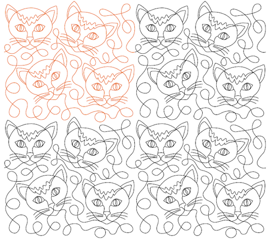 Kitty Cat Digital Quilting Design