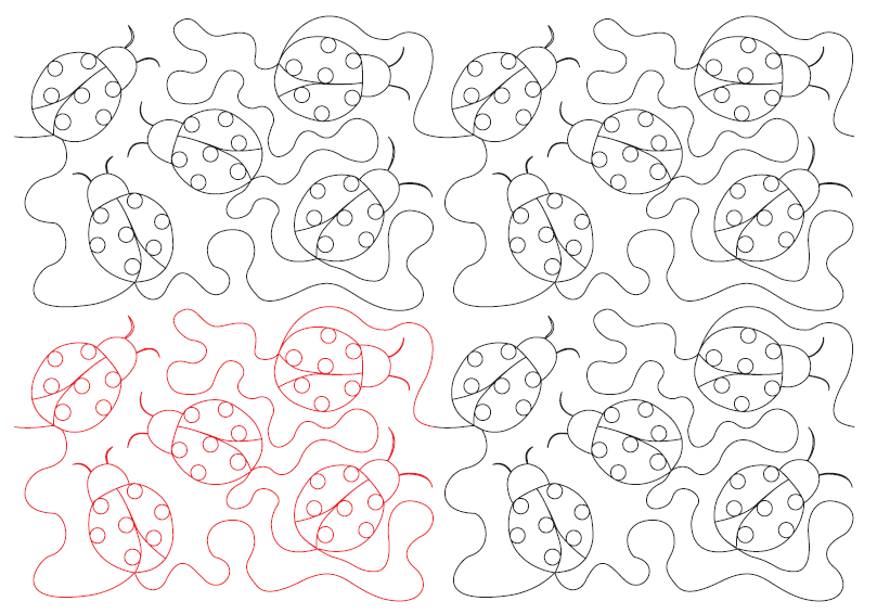 Ladybugs Digital Quilting Design