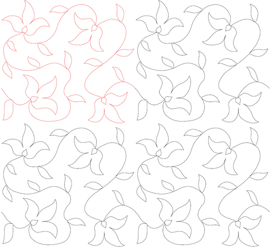 String of Flowers Digital Quilting Design
