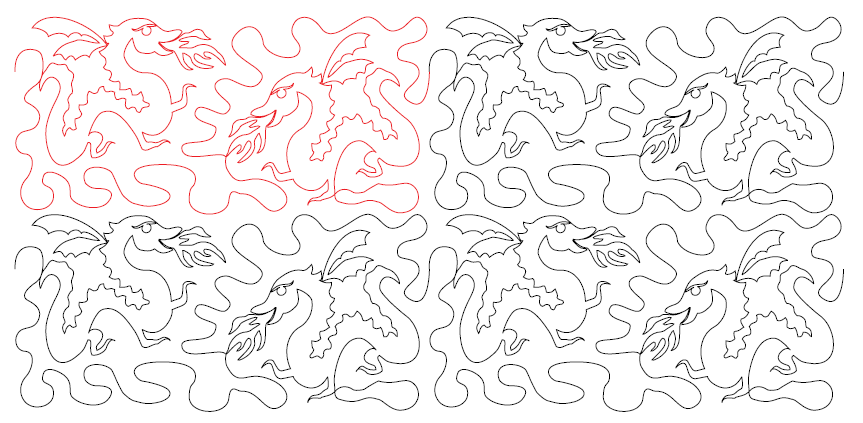 Magic Dragon Digital Quilting Design